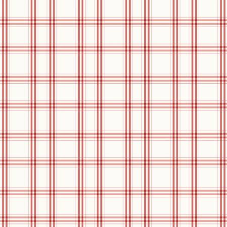 Portsmouth Red Plaid on White Fabric