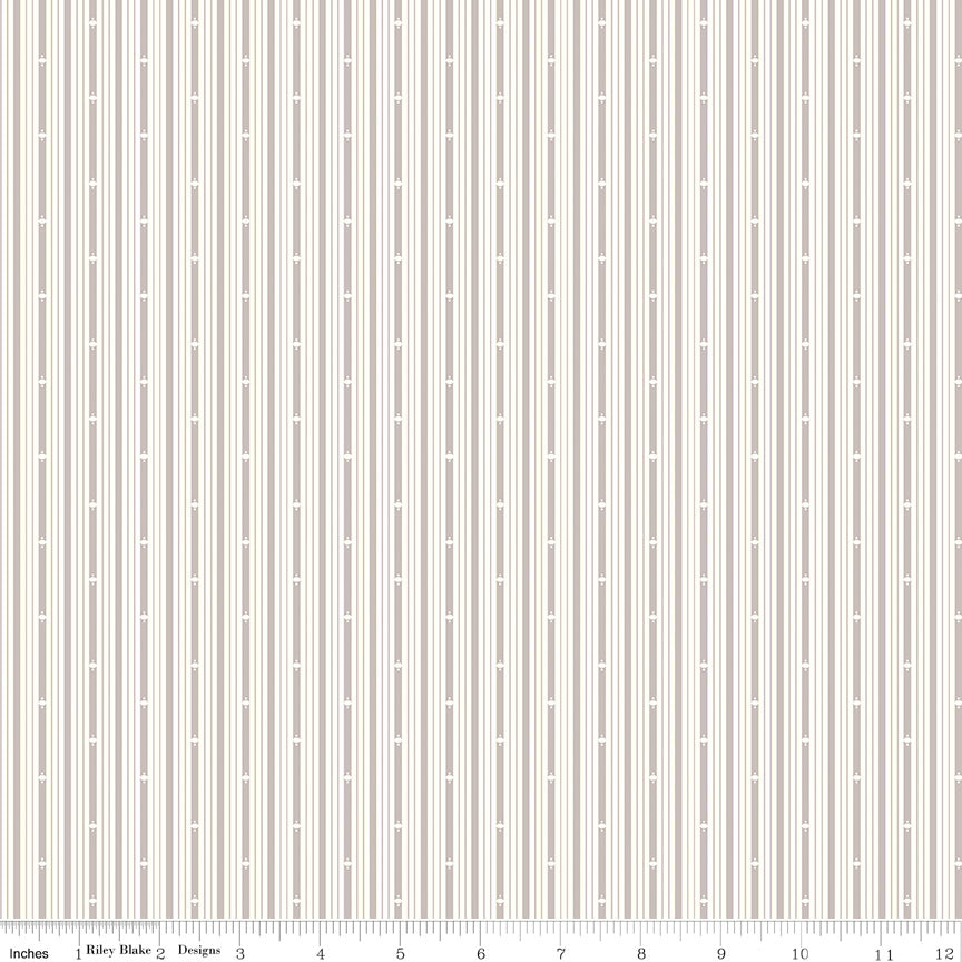 Albion Cream and Ash (Gray) Stripe fabric