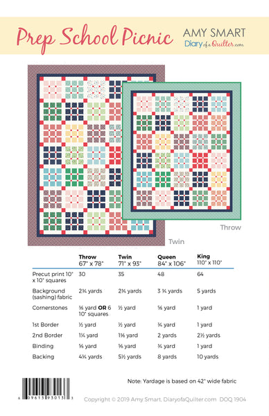 Prep School Picnic  PDF Pattern