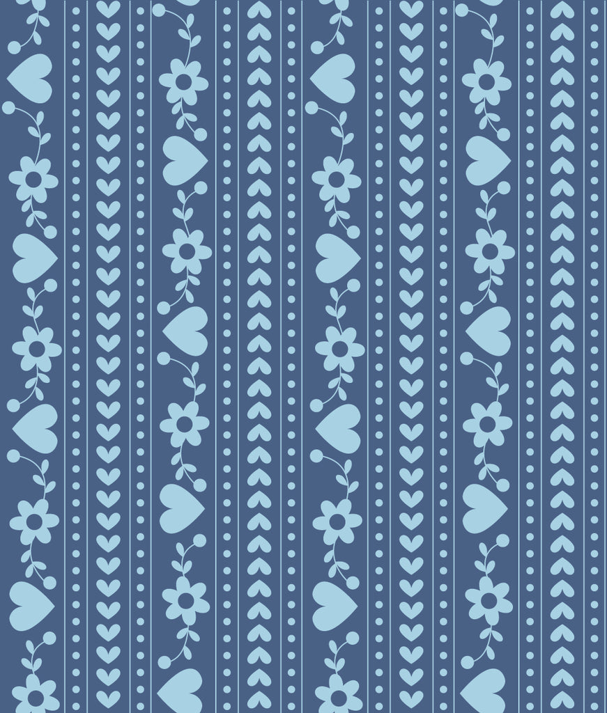 Gretel Blue Folk Art Stripe