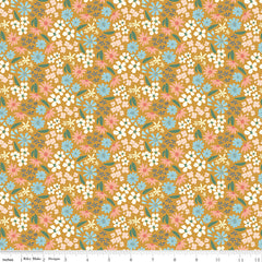 Albion Small Wildflowers on Gold fabric