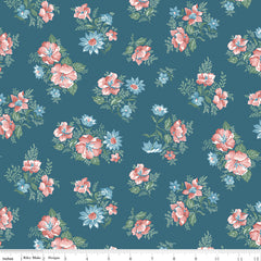 Mary Catherine Main Floral on Navy (Stargazer) fabric