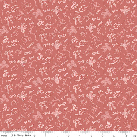 Mary Catherine White Ribbon on Faded Red fabric