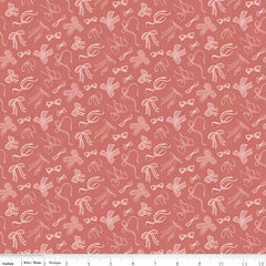 Mary Catherine White Ribbon on Faded Red fabric