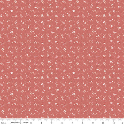Mary Catherine Faded Red Flower Dots