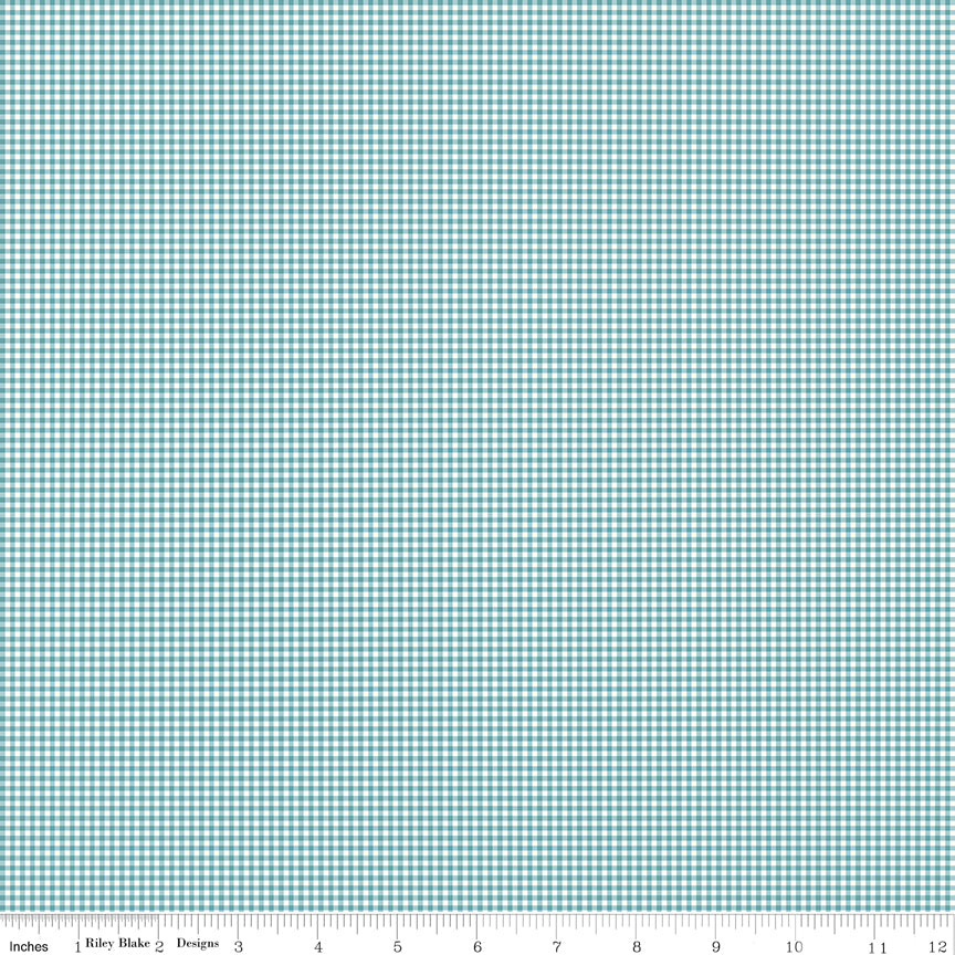 Mary Catherine Aqua Gingham fabric