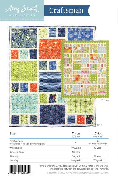Craftsman Quilt - Paper Pattern