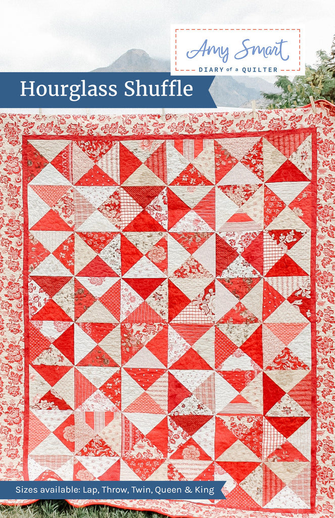 Hourglass Shuffle Quilt Pattern - Hard Copy (Printed)