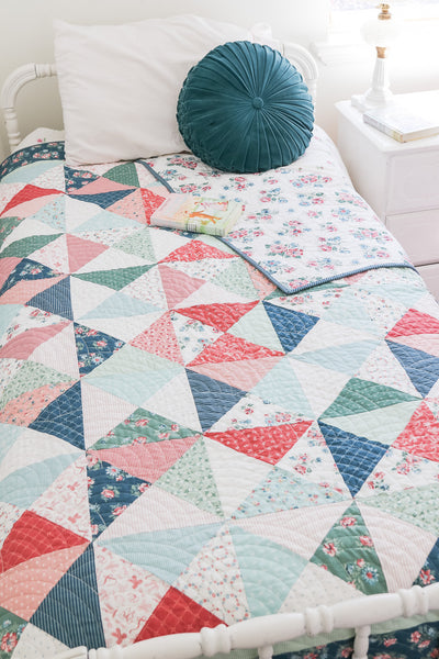 Mary Catherine Hourglass Throw Quilt KIT