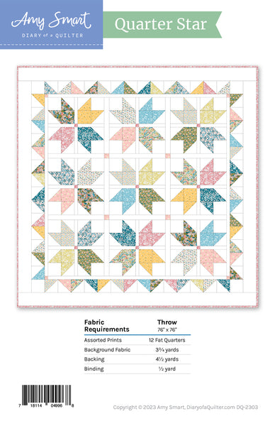 Quarter-Star Quilt Pattern - PDF (Digital Copy)