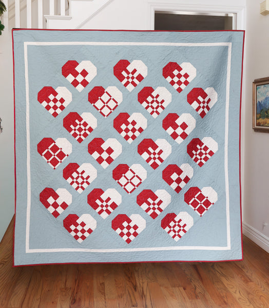 Scandi Hearts Quilt Paper Pattern