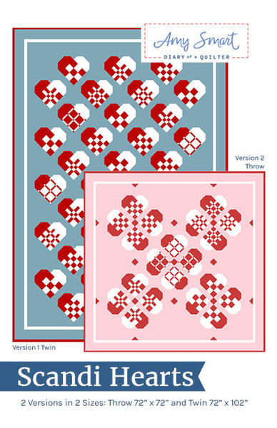 Scandi Hearts Quilt Paper Pattern