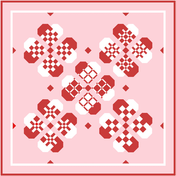 Scandi Hearts Quilt Paper Pattern