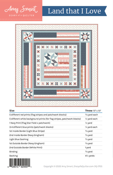 Land That I Love medallion quilt - PDF Pattern