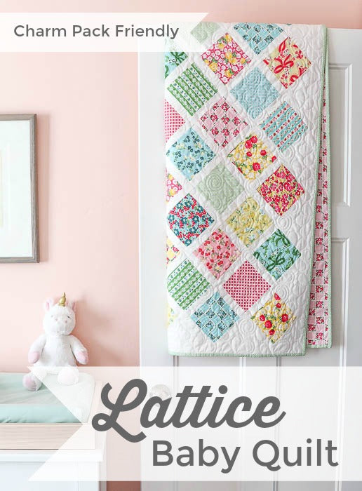 Baby Quilt Pattern, Charm Pack Quilt Pattern, Framed, Lap Quilt
