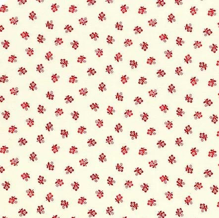 Red Hot Posey on Cream Fabric